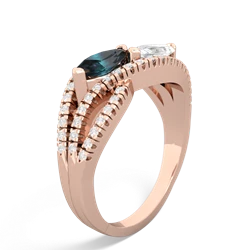 Alexandrite Diamond Rivers 14K Rose Gold ring R3070