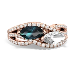 Alexandrite Diamond Rivers 14K Rose Gold ring R3070