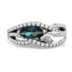 Alexandrite Diamond Rivers 14K White Gold ring R3070