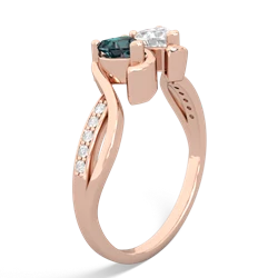 Alexandrite Side By Side 14K Rose Gold ring R3090