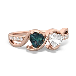 Alexandrite Side By Side 14K Rose Gold ring R3090