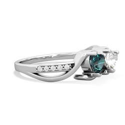 Alexandrite Side By Side 14K White Gold ring R3090