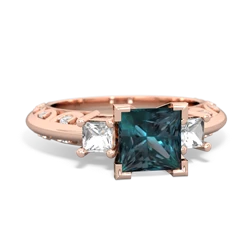 Alexandrite Eternal Embrace Engagement 14K Rose Gold ring C2001