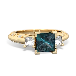 Alexandrite Eternal Embrace Engagement 14K Yellow Gold ring C2001