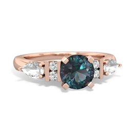 Alexandrite 6Mm Round Eternal Embrace Engagement 14K Rose Gold ring R2005