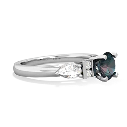 Alexandrite 6Mm Round Eternal Embrace Engagement 14K White Gold ring R2005