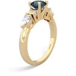 Alexandrite 6Mm Round Eternal Embrace Engagement 14K Yellow Gold ring R2005