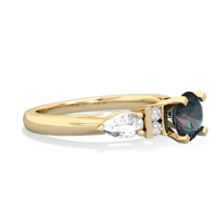 Alexandrite 6Mm Round Eternal Embrace Engagement 14K Yellow Gold ring R2005