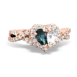 Alexandrite Diamond Twist 'One Heart' 14K Rose Gold ring R2640HRT