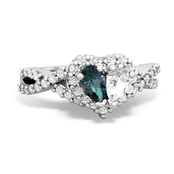 Alexandrite Diamond Twist 'One Heart' 14K White Gold ring R2640HRT