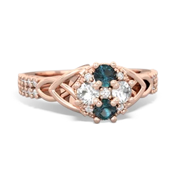 Alexandrite Celtic Knot Cluster Engagement 14K Rose Gold ring R26443RD