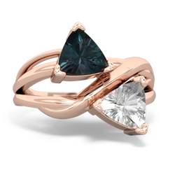 Alexandrite Split Band Swirl 14K Rose Gold ring R2341