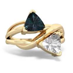 Alexandrite Split Band Swirl 14K Yellow Gold ring R2341