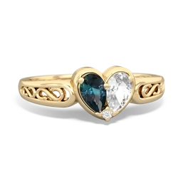 Alexandrite Filligree 'One Heart' 14K Yellow Gold ring R5070