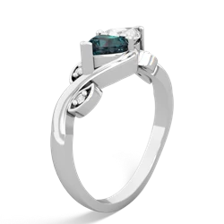 Alexandrite Floral Elegance 14K White Gold ring R5790