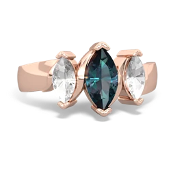 Alexandrite Three Peeks 14K Rose Gold ring R2433