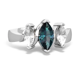 Alexandrite Three Peeks 14K White Gold ring R2433