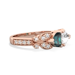 Alexandrite Diamond Butterflies 14K Rose Gold ring R5601