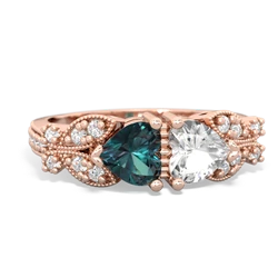 Alexandrite Diamond Butterflies 14K Rose Gold ring R5601