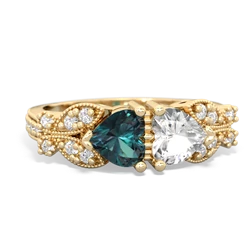 Alexandrite Diamond Butterflies 14K Yellow Gold ring R5601