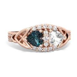 Alexandrite Sparkling Celtic Knot 14K Rose Gold ring R2645