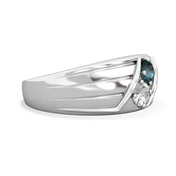 Alexandrite Men's Streamline 14K White Gold ring R0460
