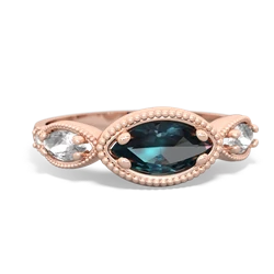 Alexandrite Milgrain Marquise 14K Rose Gold ring R5700