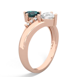 Alexandrite Heart To Heart 14K Rose Gold ring R2064