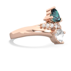 Alexandrite Heart To Heart 14K Rose Gold ring R2064