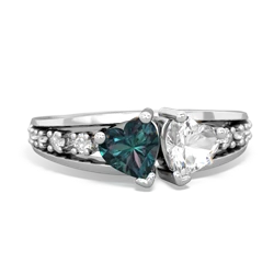Alexandrite Heart To Heart 14K White Gold ring R3342