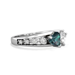 Alexandrite Heart To Heart 14K White Gold ring R3342