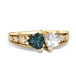 Alexandrite Heart To Heart 14K Yellow Gold ring R3342