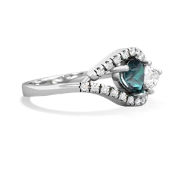 Alexandrite Mother And Child 14K White Gold ring R3010