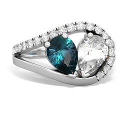 Alexandrite Nestled Heart Keepsake 14K White Gold ring R5650