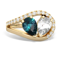 Alexandrite Nestled Heart Keepsake 14K Yellow Gold ring R5650