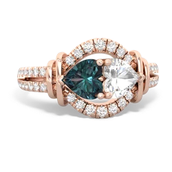 Alexandrite Art-Deco Keepsake 14K Rose Gold ring R5630