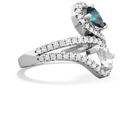 Alexandrite Diamond Dazzler 14K White Gold ring R3000