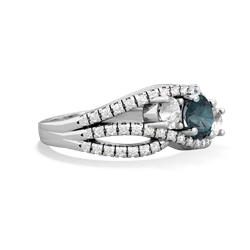 Alexandrite Three Stone Aurora 14K White Gold ring R3080