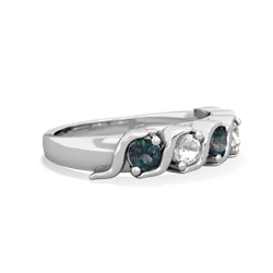 Alexandrite Anniversary Band 14K White Gold ring R2089