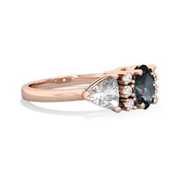 Alexandrite Antique Style Three Stone 14K Rose Gold ring R2186