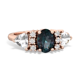 Alexandrite Antique Style Three Stone 14K Rose Gold ring R2186