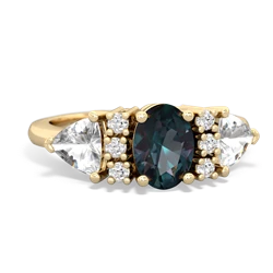 Alexandrite Antique Style Three Stone 14K Yellow Gold ring R2186