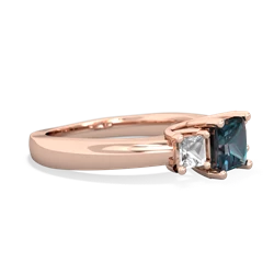 Alexandrite Three Stone Trellis 14K Rose Gold ring R4015