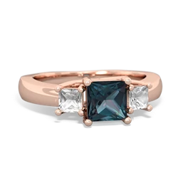 Alexandrite Three Stone Trellis 14K Rose Gold ring R4015