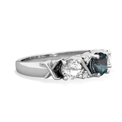 Alexandrite Hugs And Kisses 14K White Gold ring R5016