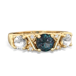 Alexandrite Hugs And Kisses 14K Yellow Gold ring R5016