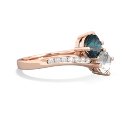 Alexandrite Channel Set Two Stone 14K Rose Gold ring R5303