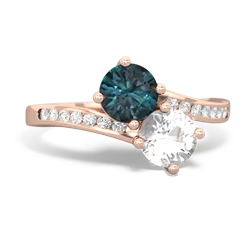 Alexandrite Channel Set Two Stone 14K Rose Gold ring R5303