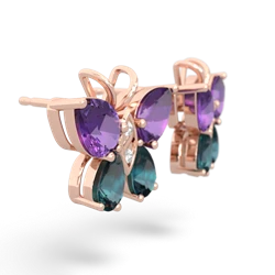 Amethyst Butterfly 14K Rose Gold earrings E2215