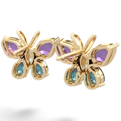 Amethyst Butterfly 14K Yellow Gold earrings E2215